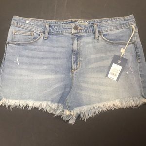 Light blue denim shorts